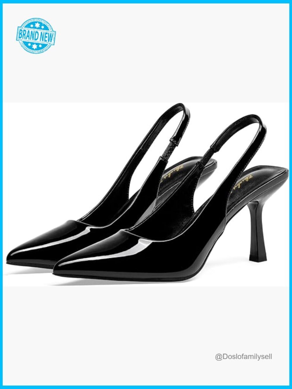 Trendy Slingback Stiletto Pumps Pointed Closed Toe Mid High Heels Party Office